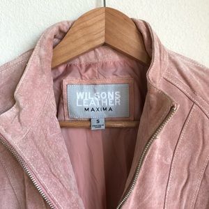 Pink Suede Bomber Jacket | Wilson’s Leather Maxima